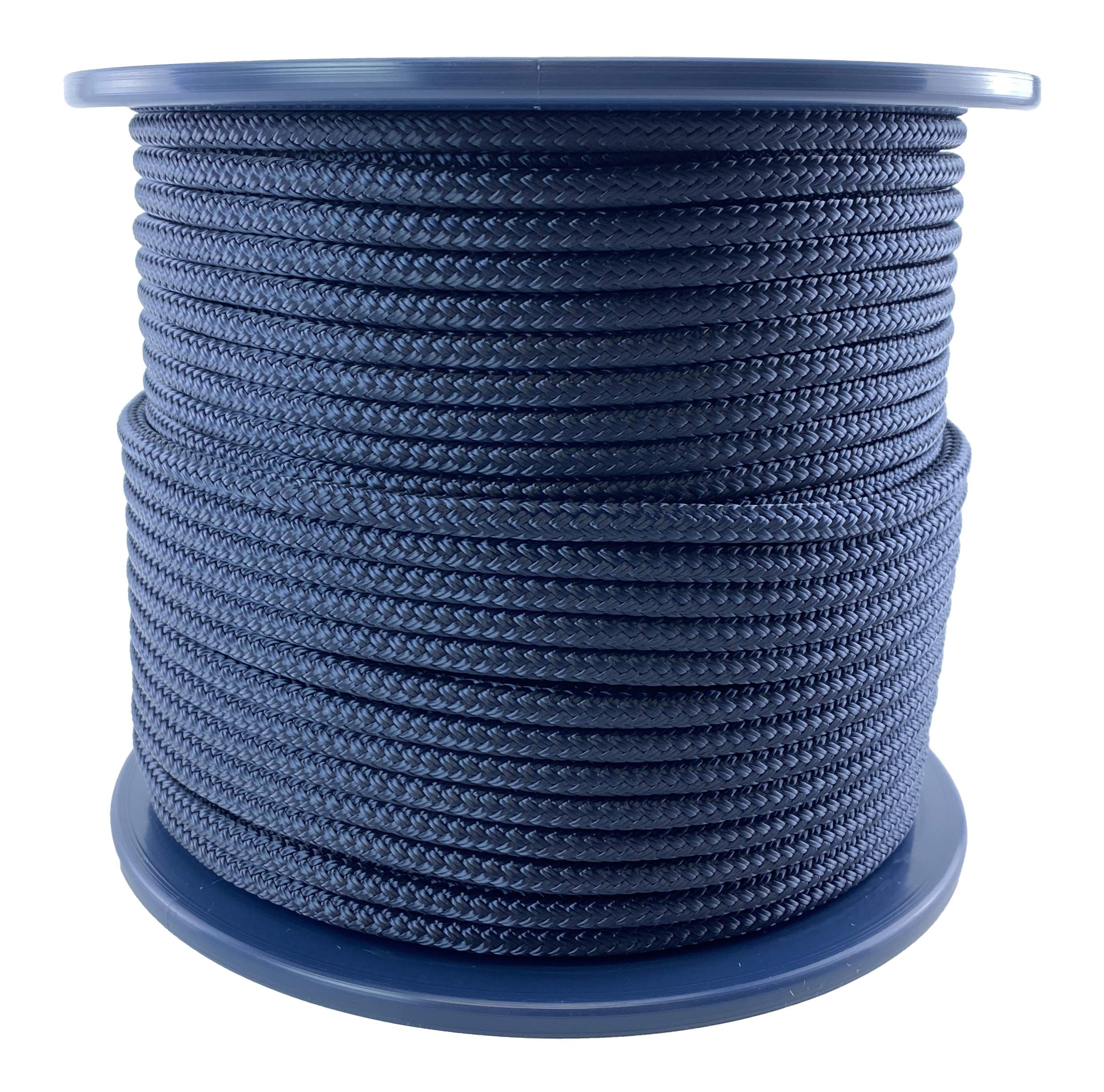 RopeServices UK 8mm Navy Blue Double Braid Polyester Rope x 10 Metres, Quality Docklines Marine