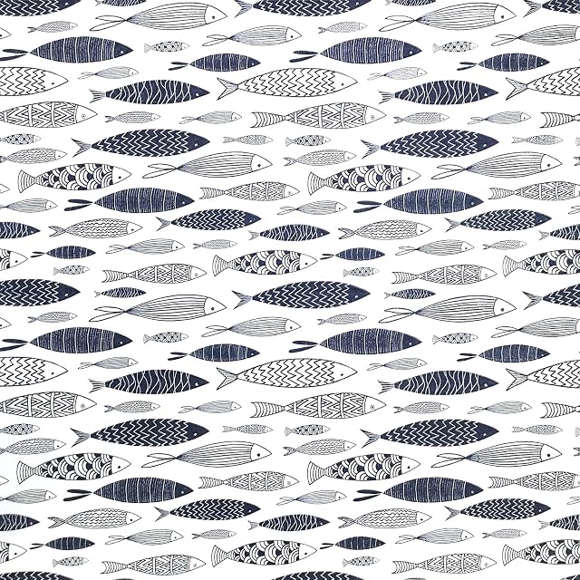 Zelten 2-Ply 20 Count Colored Paper Napkins Shabby Chic Napkins for Wedding Dinner Tea Party Decoration D (Blue Fish, 5)