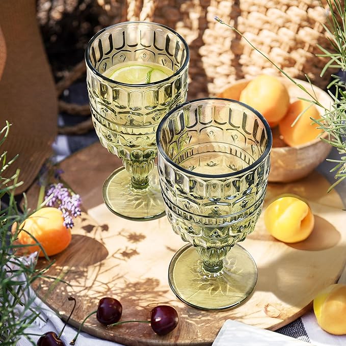 Set de 4 Copas de Vino Vintage Verde Joeyan, 10 oz, Apto Lavavajillas miniatura 2