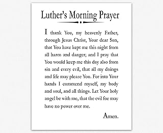 Morning Prayer Unframed Inspirational Wall Art by Martin Luther / Christian Wall Art Cuadros de pared de sala, Christian Prayer Decor / Artwork Bedroom Gifts for Men & Women Picture Print (13 x 19, White)