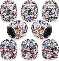 Vista 10 de 8 tapas de válvula de vástago de neumático con diamantes de cristal, a prueba de polvo, tapas universales para válvulas de neumáticos para Negro