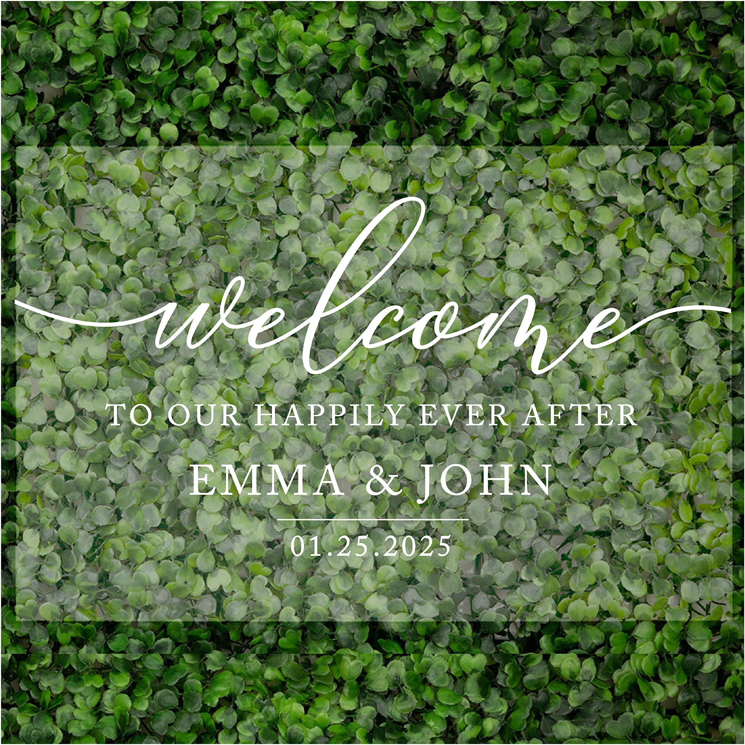 Custom Large Wedding Acrylic Signs, 16 x 24 Inches, Happily Ever After, Personalized Signs, Welcome To Our Wedding Sign For Wedding Entrance Sign