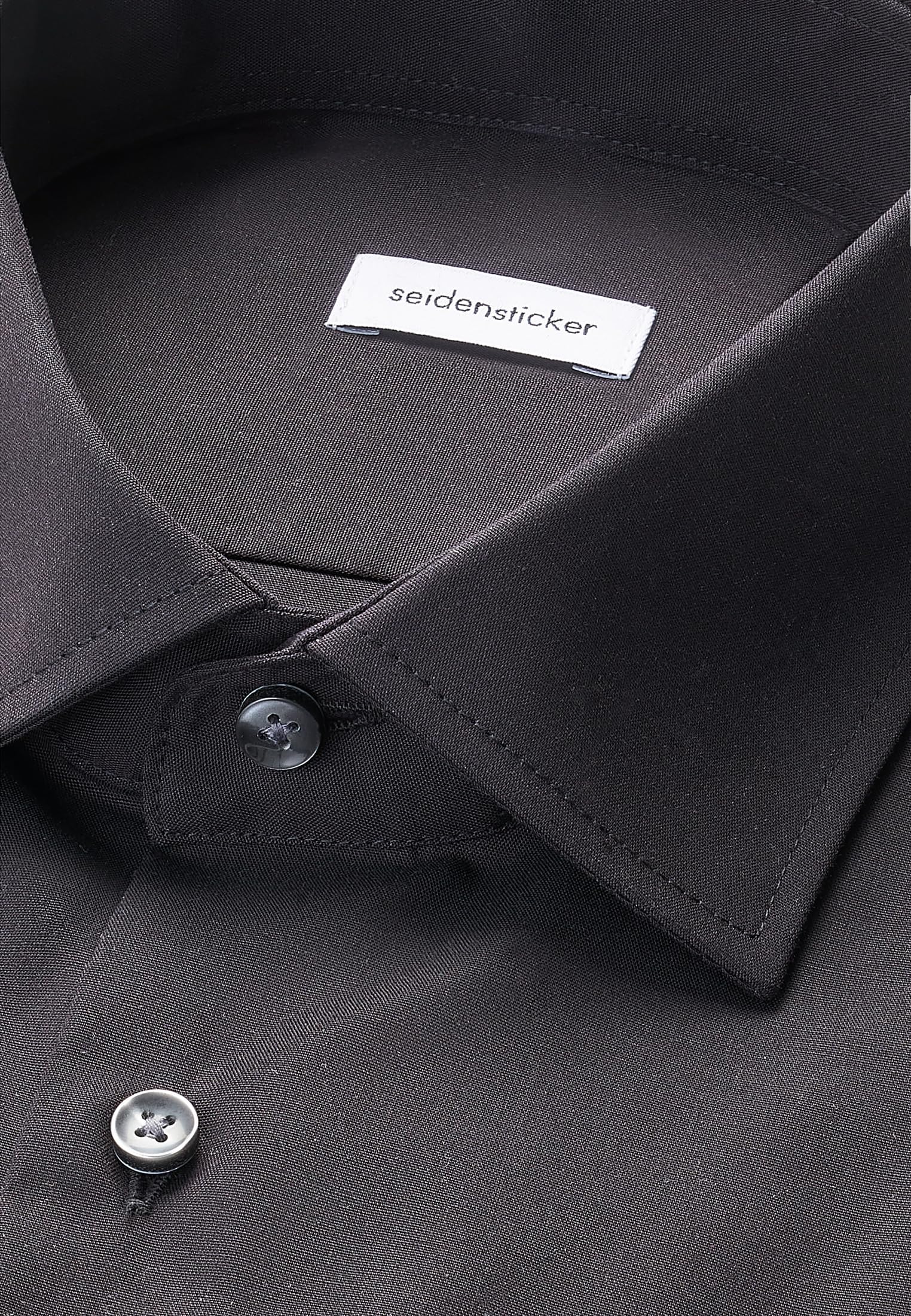 Seidensticker Herren Business Hemd Modern Fit - Bügelfreies Hemd mit geradem Schnitt, Kent-Kragen & Brusttasche - Langarm - 100% Baumwolle, Schwarz, 45 cm