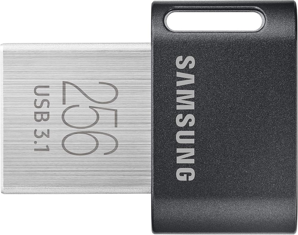 Pendrive Samsung FIT Plus de 256 GB, formato ultracompacto de perfil bajo con lazo para llavero