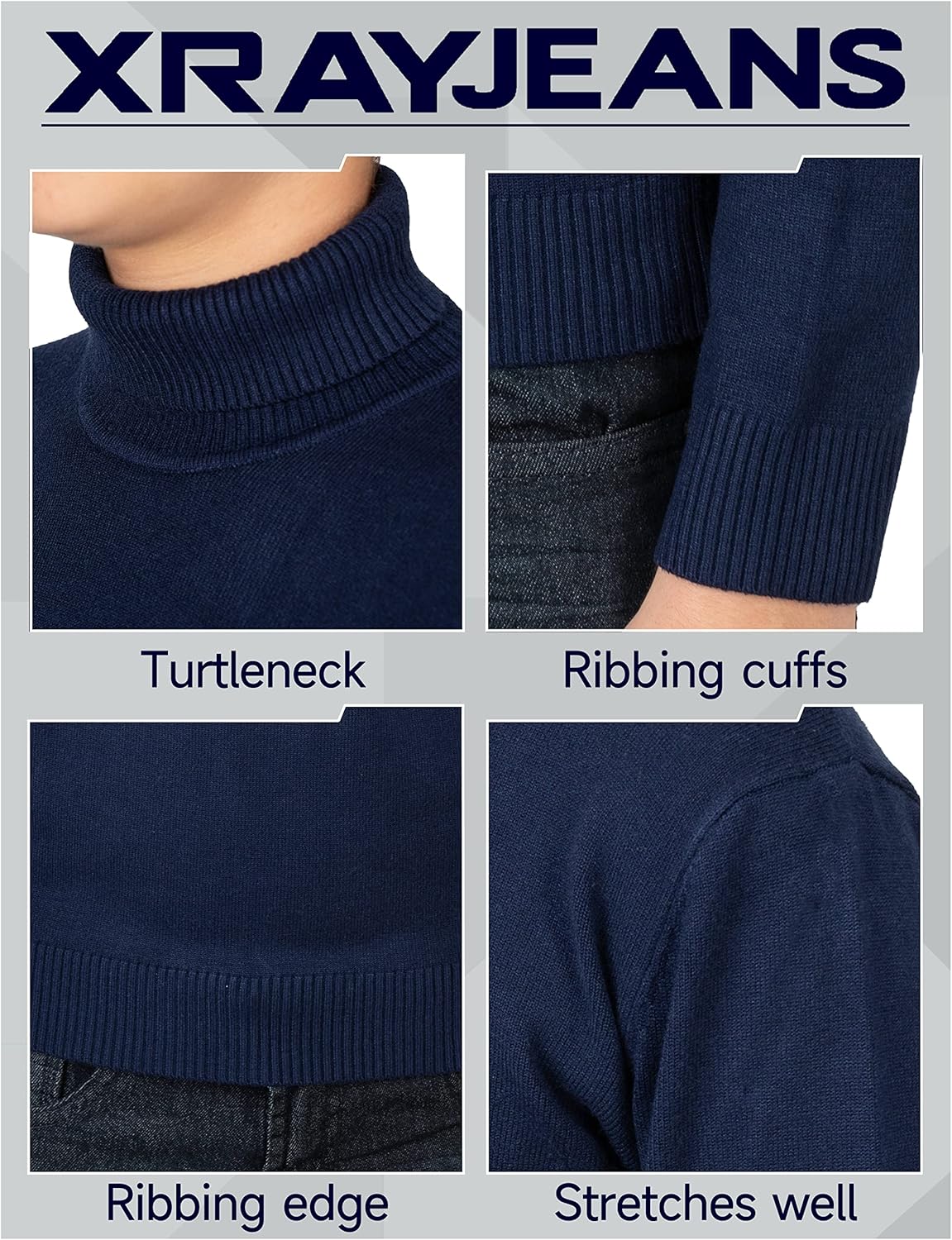 X RAY Boys Turtleneck Sweater (XS - XXL), School Uniform Big Boys' & Little Kids Youth Turtle Neck Long Sleeve Pullover - Image 7