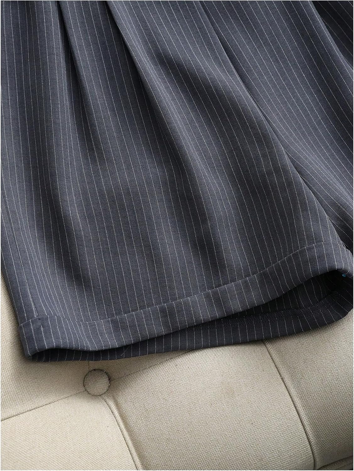 SweatyRocks Women's High Waist Wide Leg Striped Pleated Dressy Casual Tailored Shorts with Belt