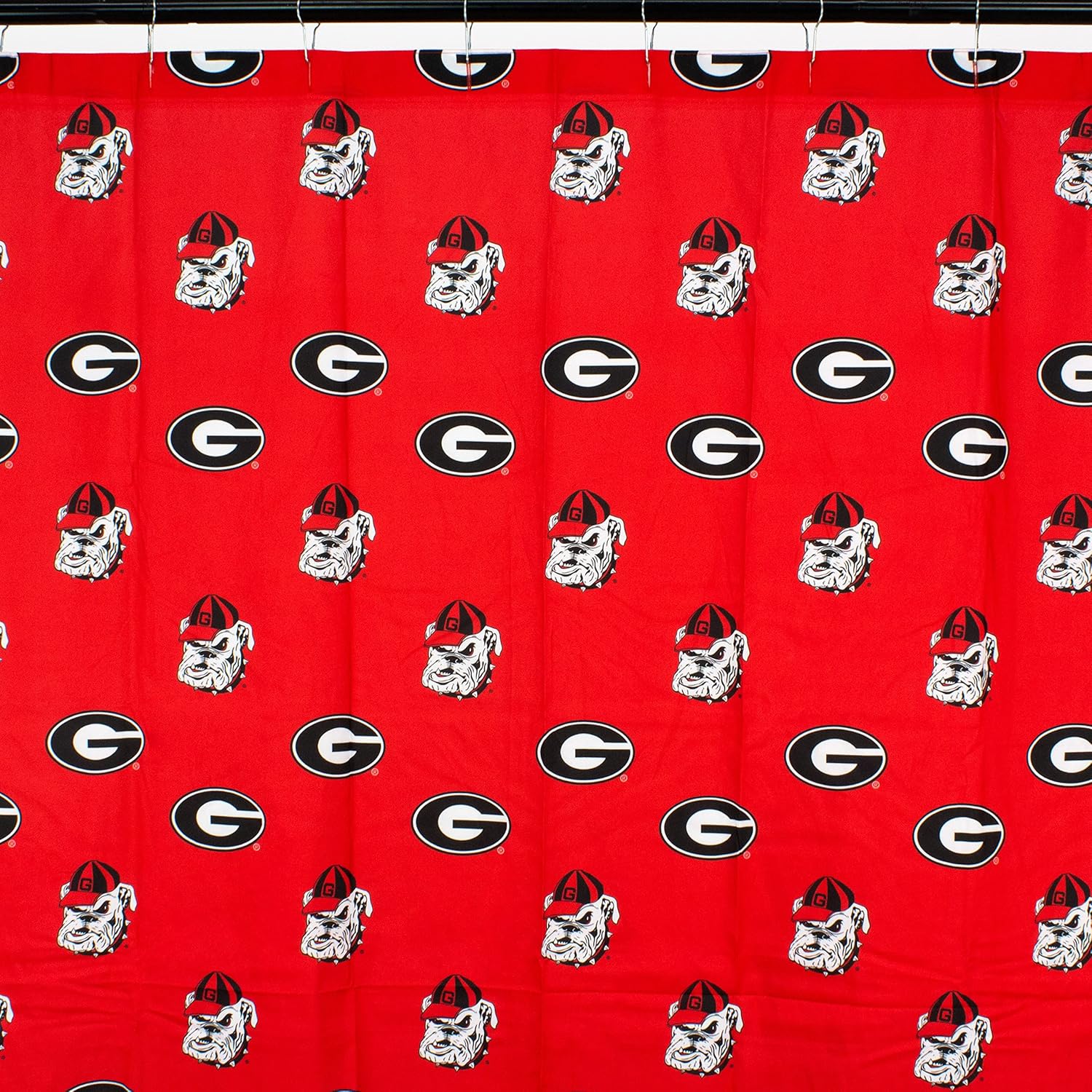 College Covers Everything Comfy Georgia Bulldogs Bright and Colorful Shower Curtain Cover 70" x 72"