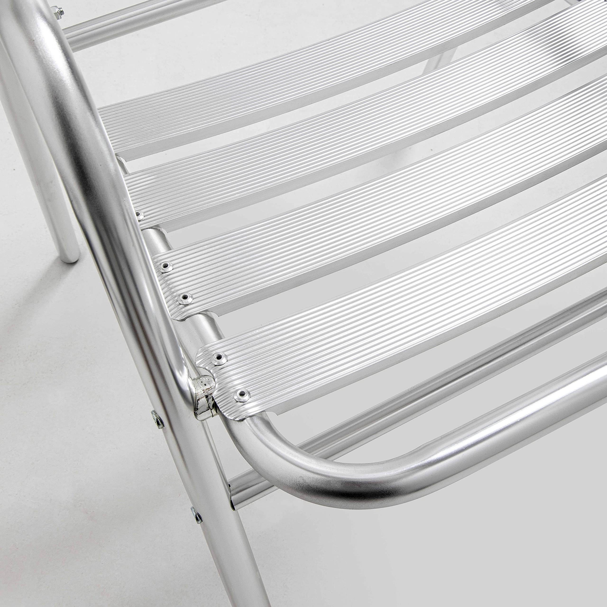 Oviala Chaise de Jardin empilable en Aluminium Gris Clair