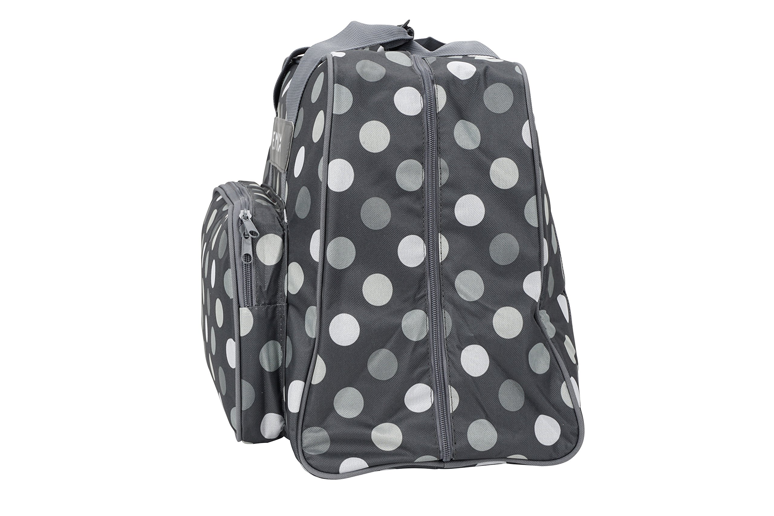 SEMPLIX Bundle Polka Dots torba na maszynę do szycia + kosz na przybory do szycia L (antracyt/szary)