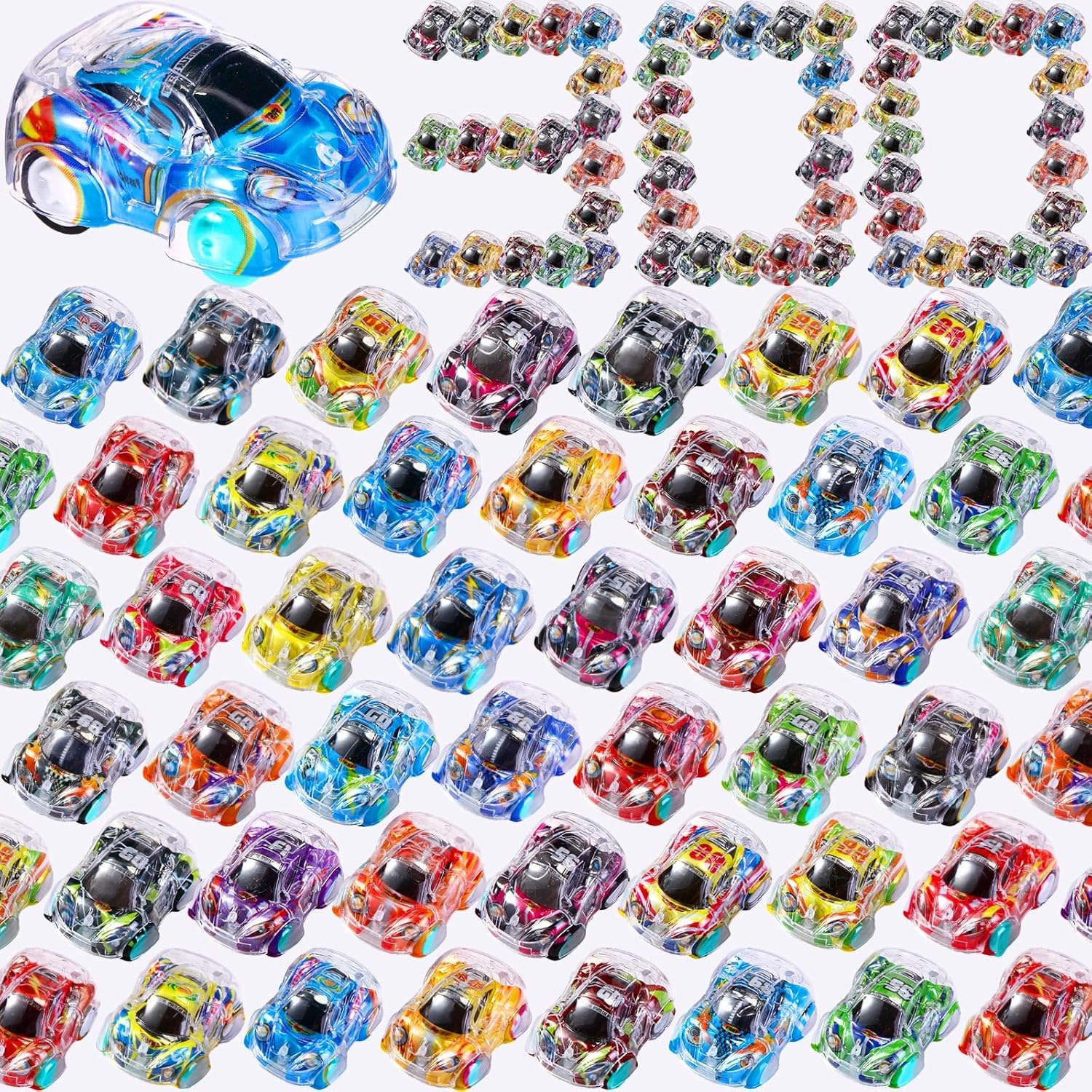300 Pack Mini Pull Back Car for Party Favors Mini Race Car Pull Back Toys Car for Kids Birthday Goodie Bag Fillers Stocking Stuffers Toy Classroom Prizes, As Shown on the Picture