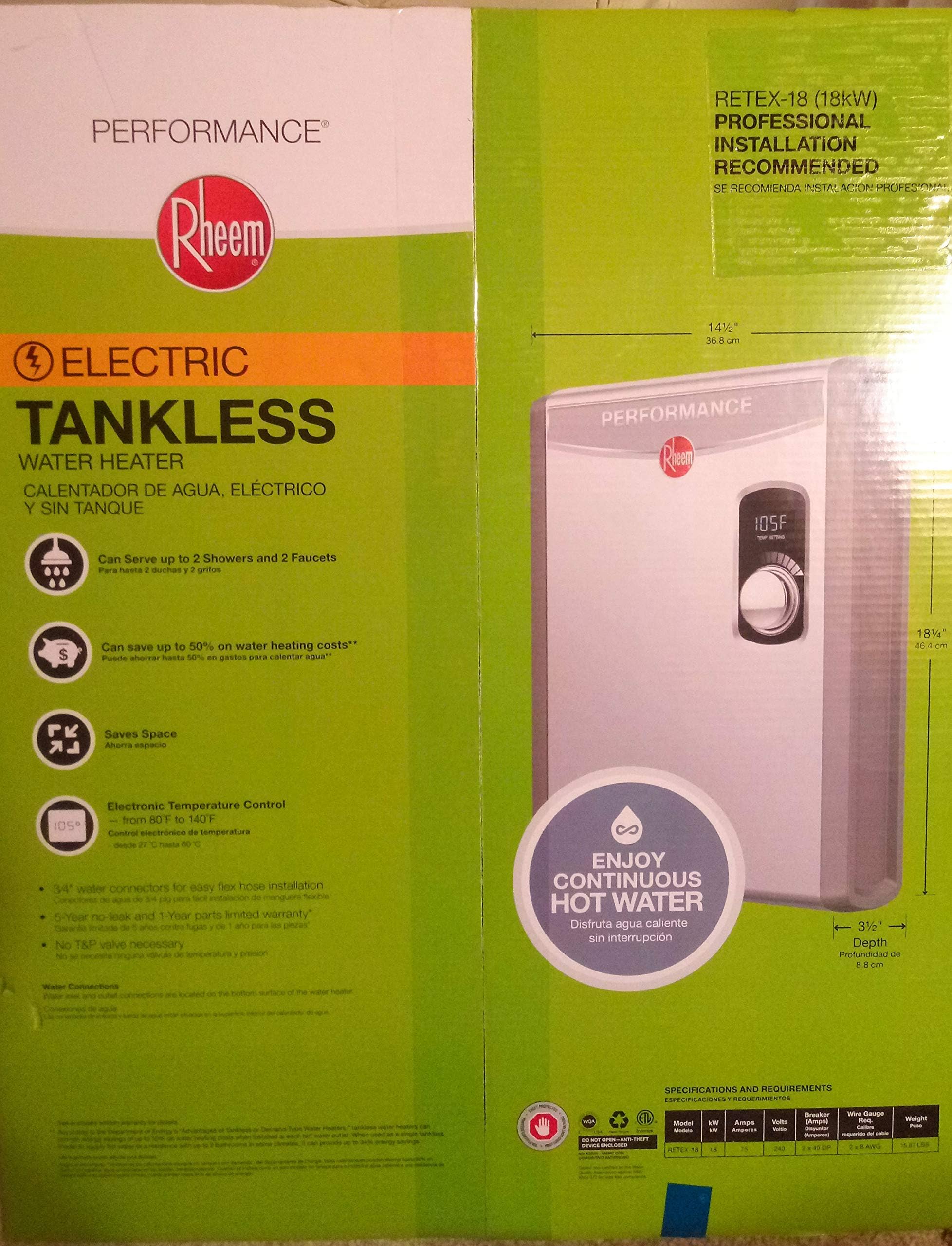 Performance 18 kW SelfModulating 3.5 GPM Electric Tankless Water