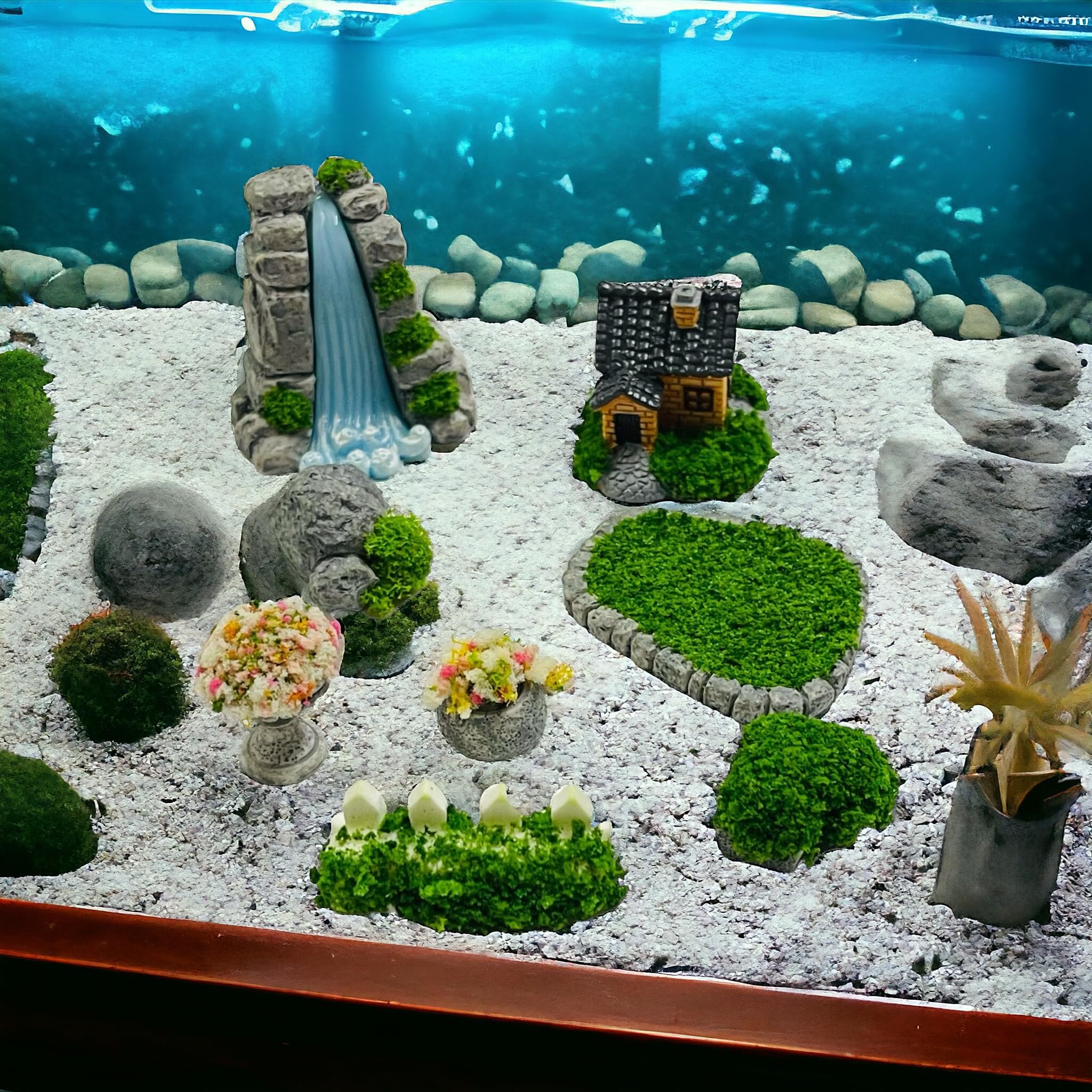 Moira Pack of 8pcs Landscaping Theme Miniature Items for Dollhouse Decor, Model Making, Craft Activity, Cake Topper, Plant Decoration, Fairy Gardens, Terrarium, Aquariums - Image 5 thumbnail