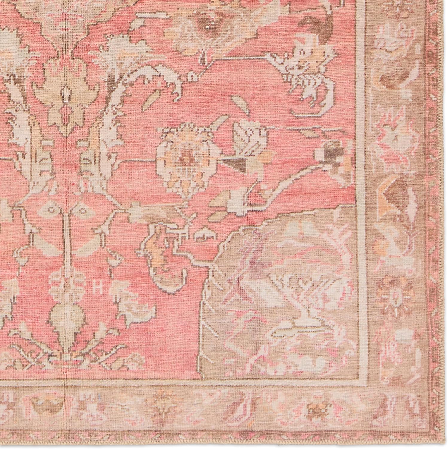 Jaipur Living, Machine Washable 9x12 Large Area Rug, Boho Pink/Beige Living Room Rug