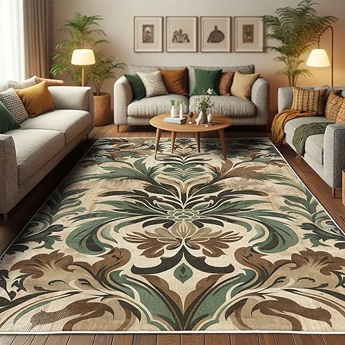 Miniatura 4 de Ambesonne Alfombra decorativa floral, acuarela temática de primavera, pintura de hierbas, flores, botánica, jardín, arte, alfombra de calidad para