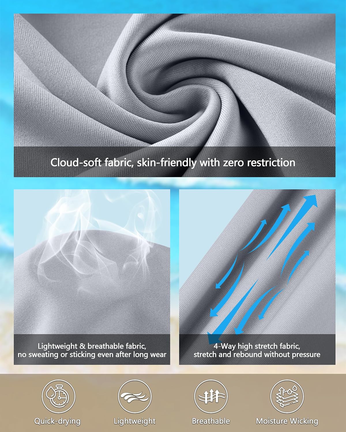 isnowood Men's UPF 50 Fishing Shirt Long Sleeve Hooded, Quick Dry Rash Guard with Face Mask Thumb Holes for Hiking Running - Image 5