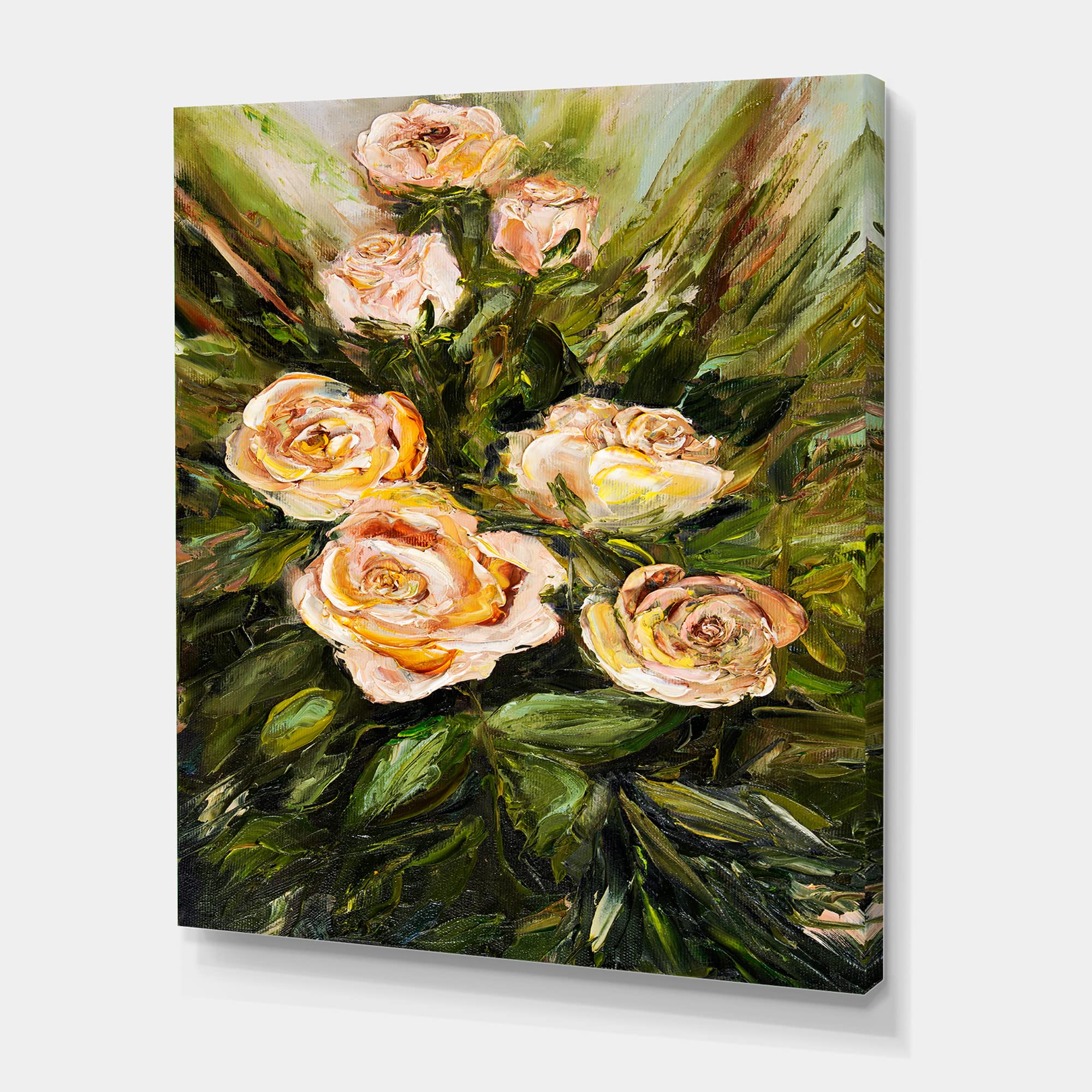 Roses roses sur toile decoration romantique style retro nostalgie - 5