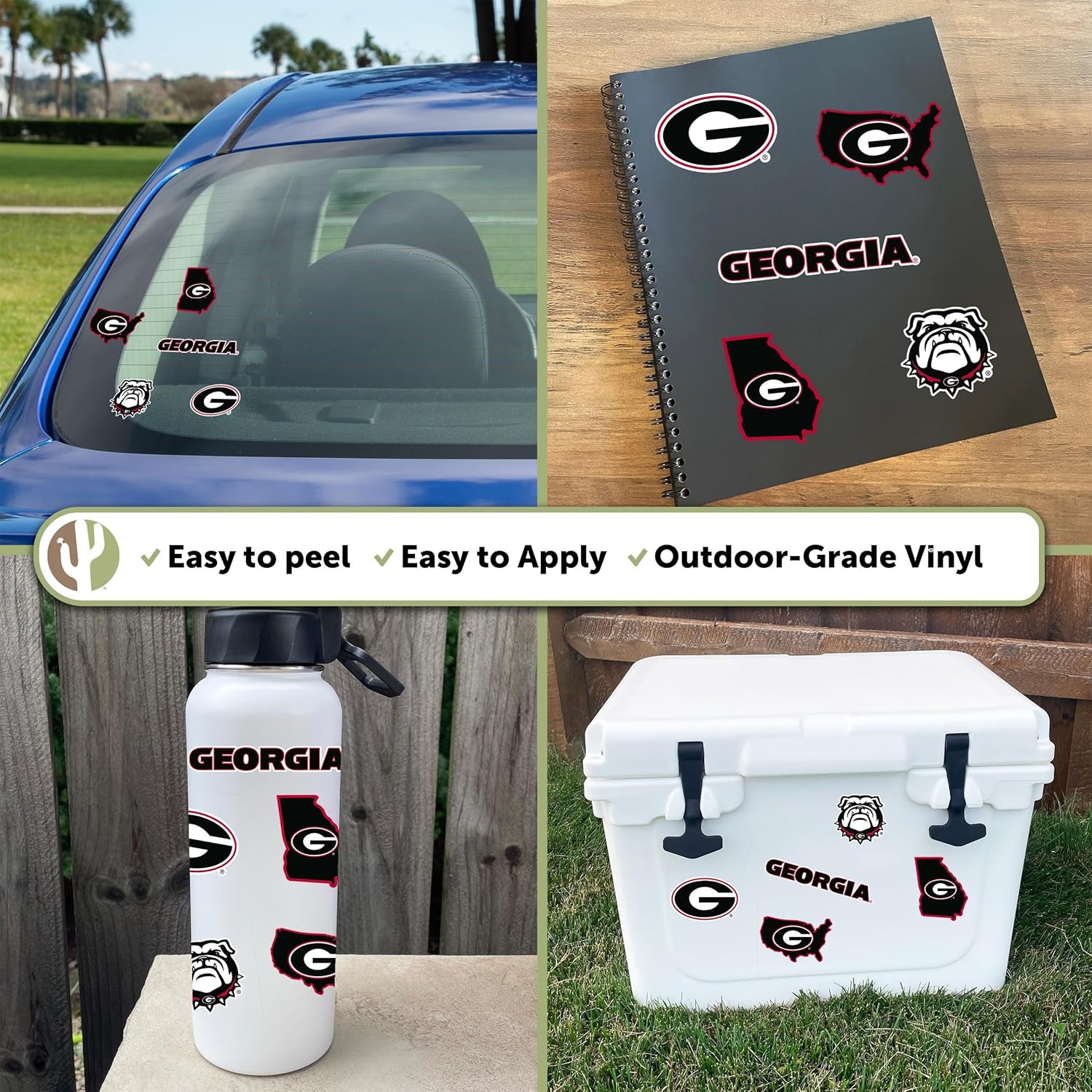 Desert Cactus University of Georgia Sticker Bulldogs UGA Dawgs Sticker Vinyl Decals Laptop Water Bottle Car Scrapbook T2 (Type 2-2) - Image 5