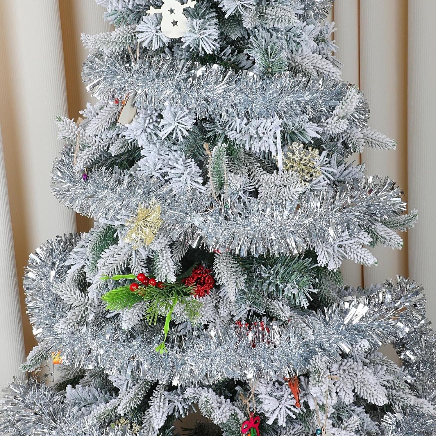 Tinsel Indoor Tinsel Garland Christmas Tree Decorations Wedding Birthday Party Supplies 32.8FT Christmas Tree Garland(13pcs)