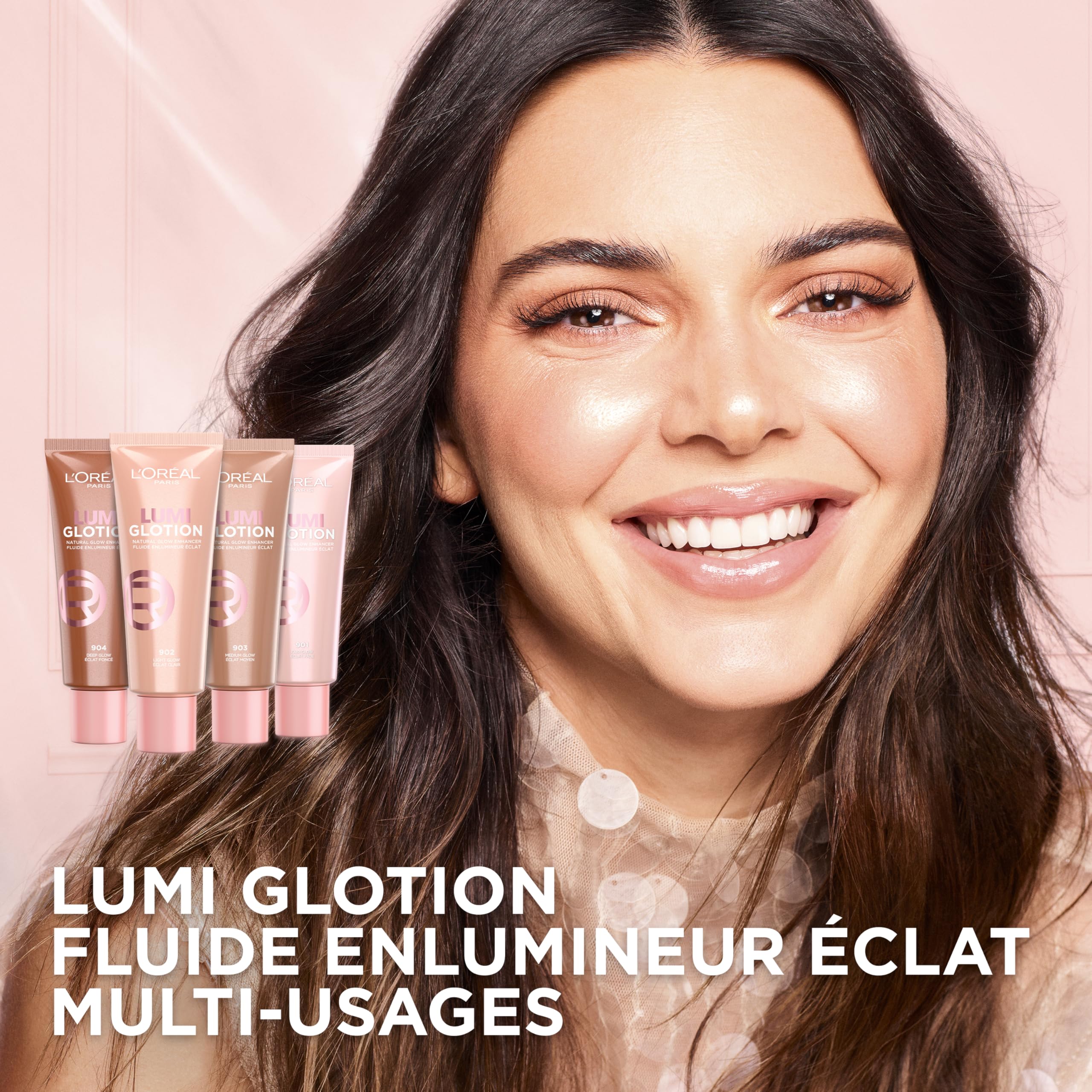L'Oréal Paris - Coffret Maquillage Natural Glow - 4 produits - Mascara Big Deal, Enlumineur Lumi Glotion, Lumi Blush Liquide, Gloss Plump Ambition à l'Acide Hyaluronique