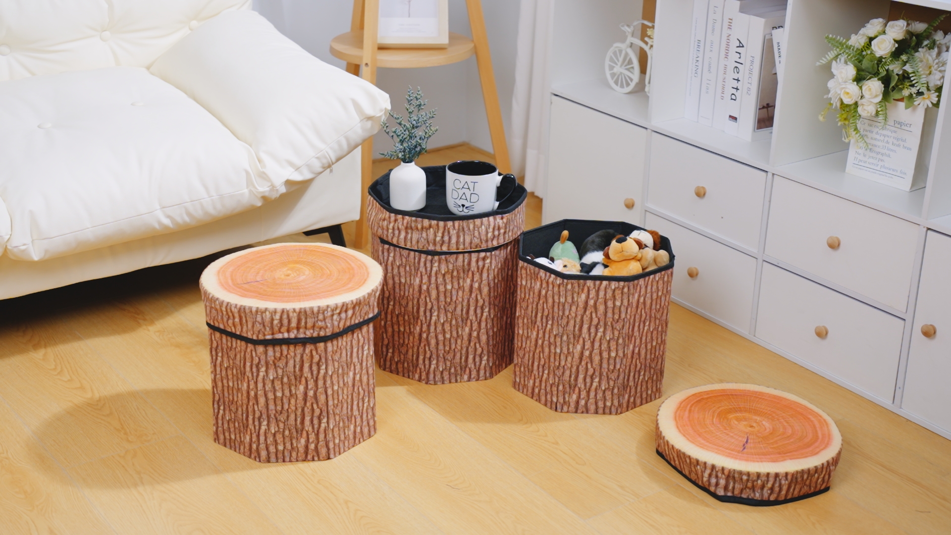 Amazon.com: Amylove 6 Pack Tree Stump Storage Stool 12 x 12 Inch