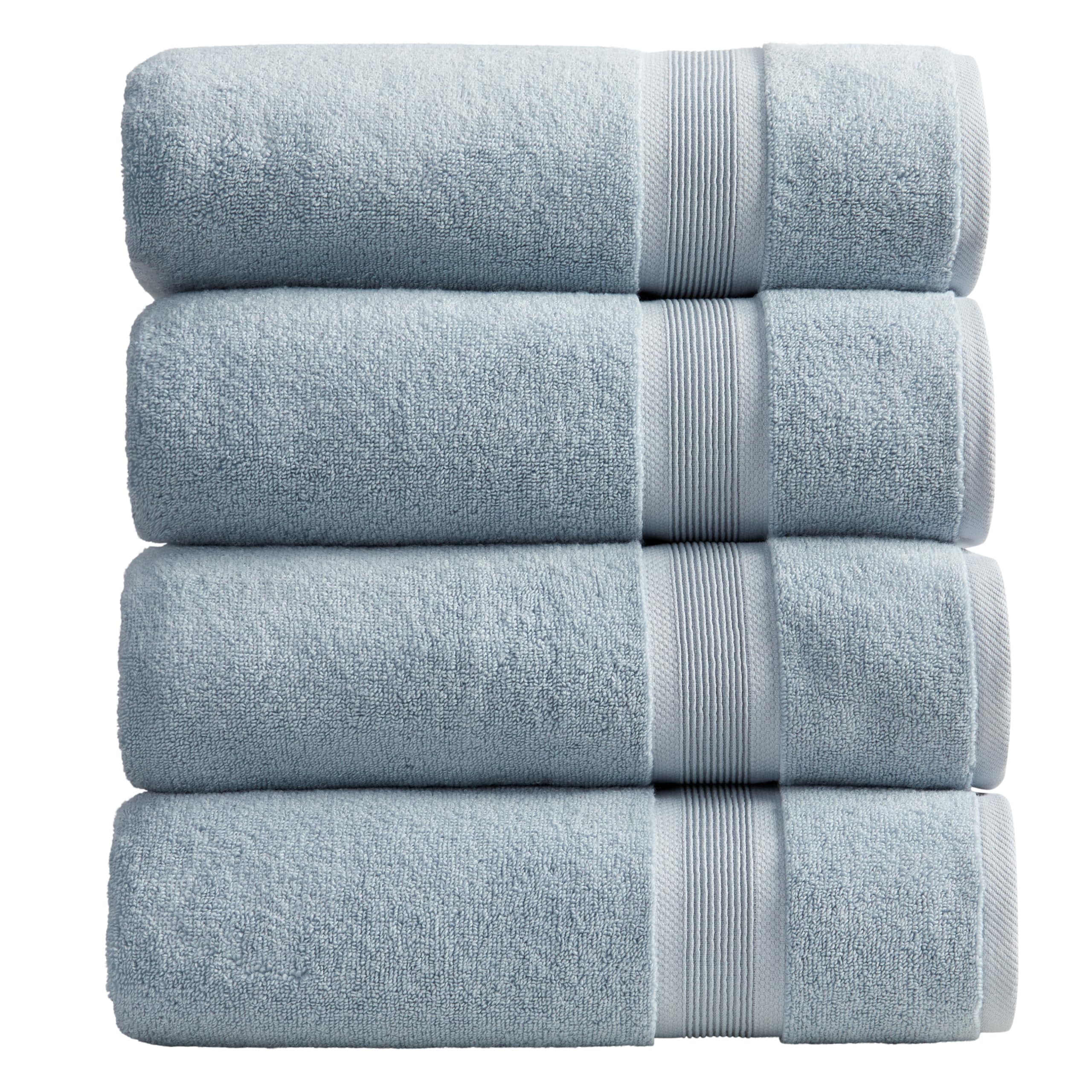 Springtree Home Luxury Bamboo Rayon Bath Towel Set of 4 | 35% Bamboo Rayon - 65% Cotton | Absorbent Quick-Dry Towels for Bathroom | Oeko-TEX Standard