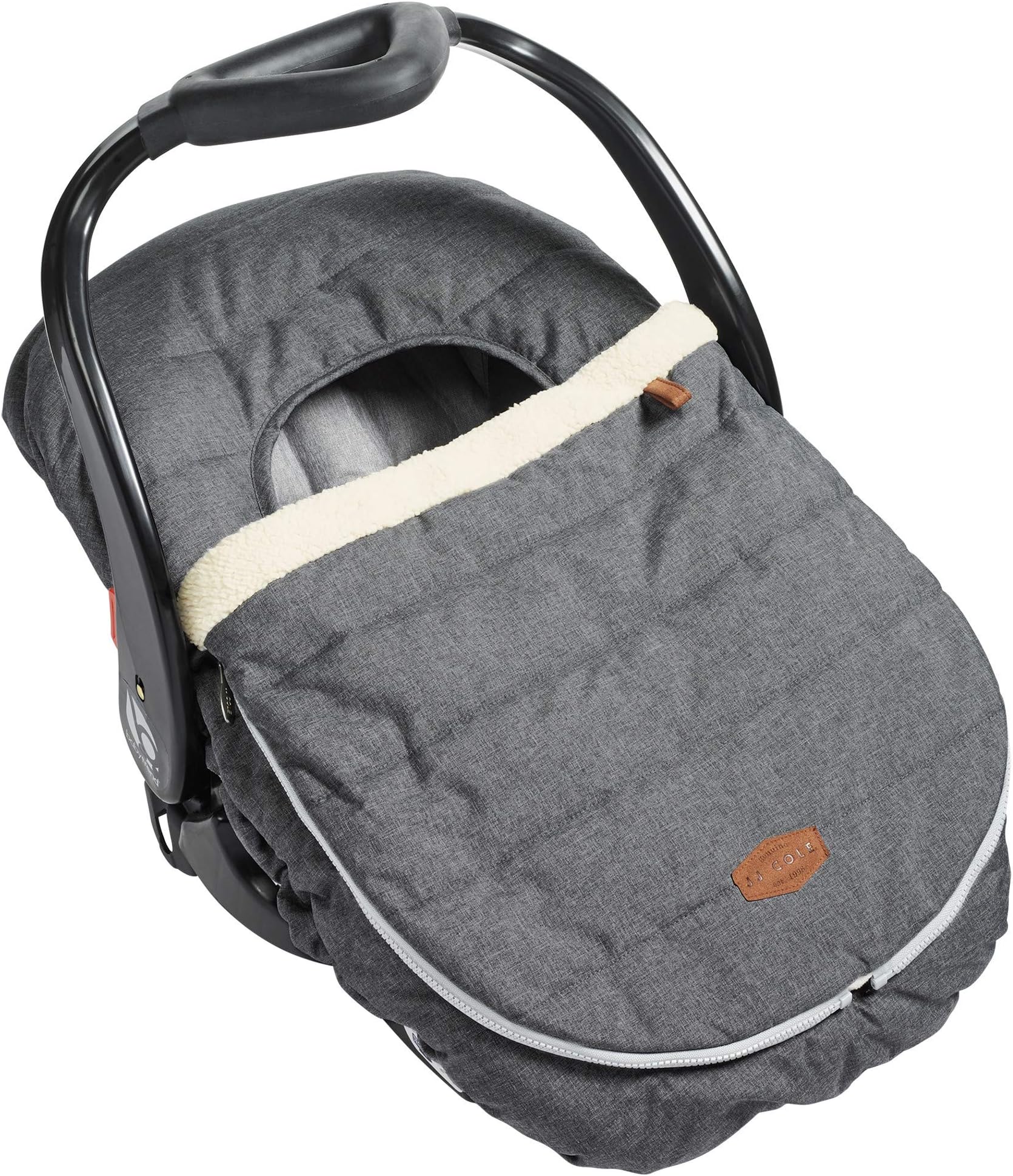 JJ Cole Baby Car Seat Cover, Blanket-Style Baby Stroller & Baby Carrier Cover, Heather Gray