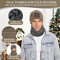 Vista 19 de FZ FANTASTIC ZONE Conjunto de gorro de invierno para hombre y mujer, bufanda de punto cálido, forro polar grueso, gorro de calavera, calentador