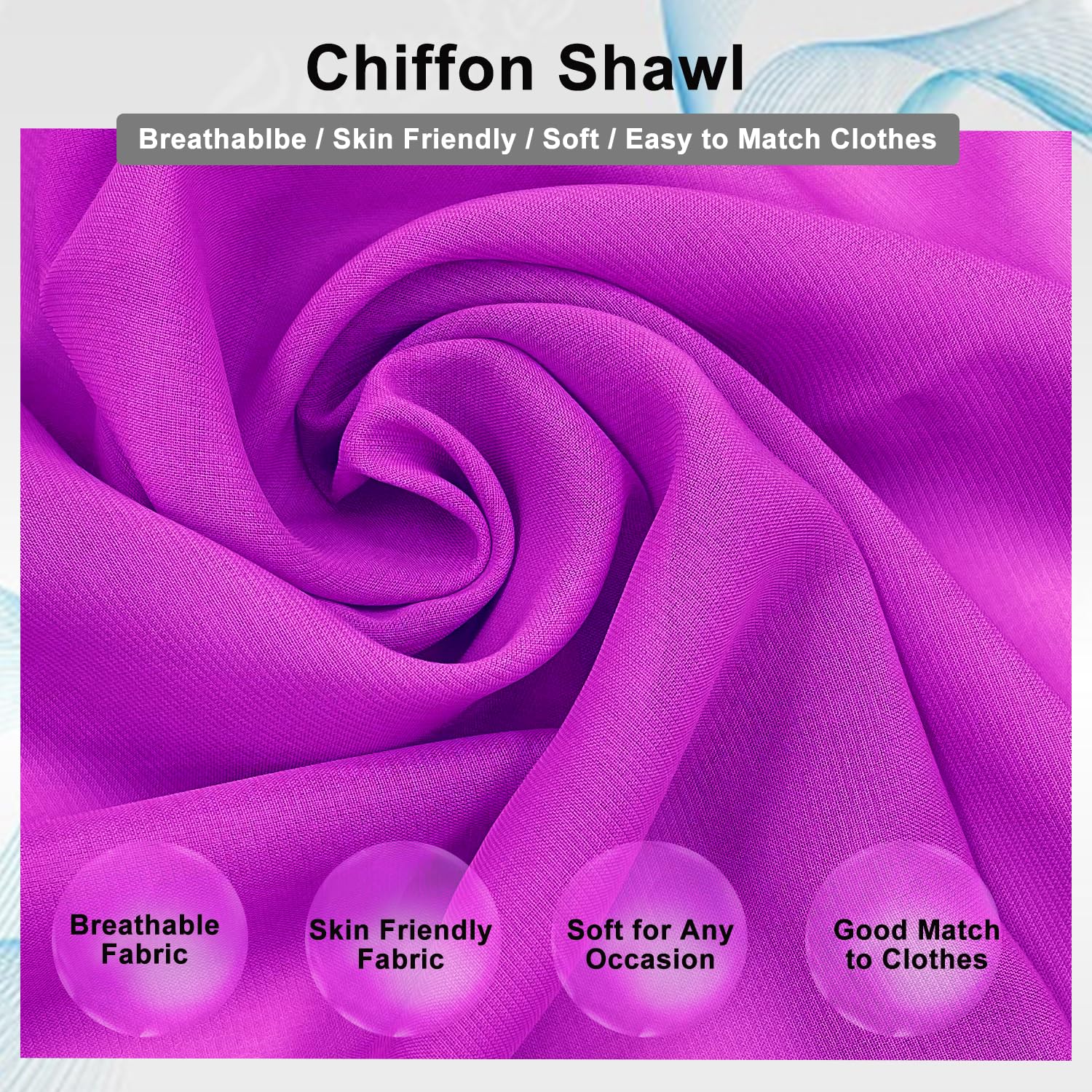 lifwimner Scialle Donna In Raso Chiffon Silky Sciarpa Tinta Unita Wrap Stola Per Sposa Damigella Cerimonia Matrimonio Serata