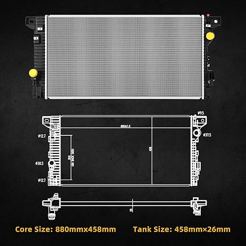 Miniatura 59 de DWVO Radiador compatible con Ford F-150 F-200 F-250 F-250 HD F-350 Bronco 5.0L 5.8L V8 DWRD1083