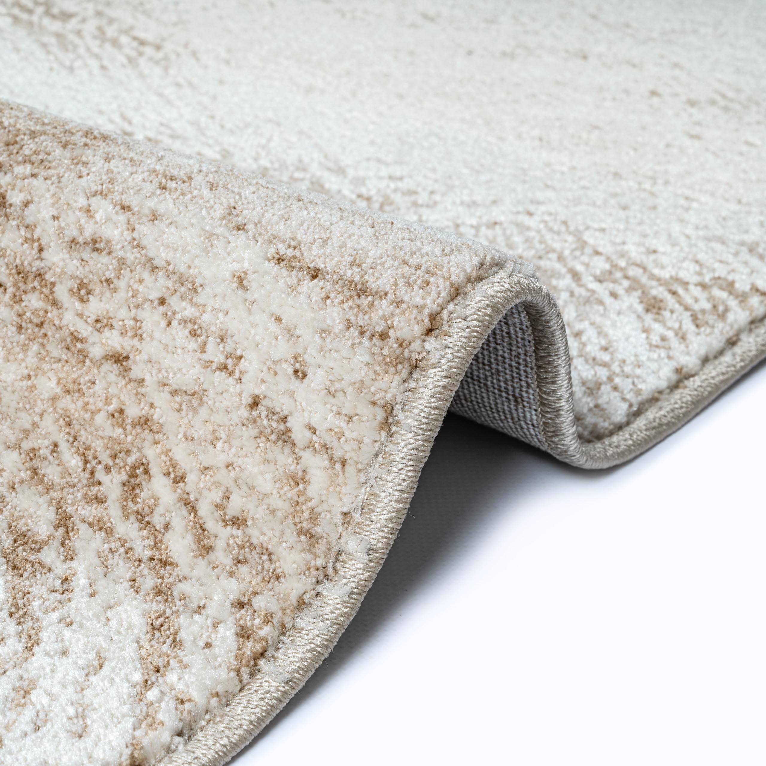 Teppich-Traum Kurzflor Teppich Modern Weich Kreismuster Beige 200x290 cm