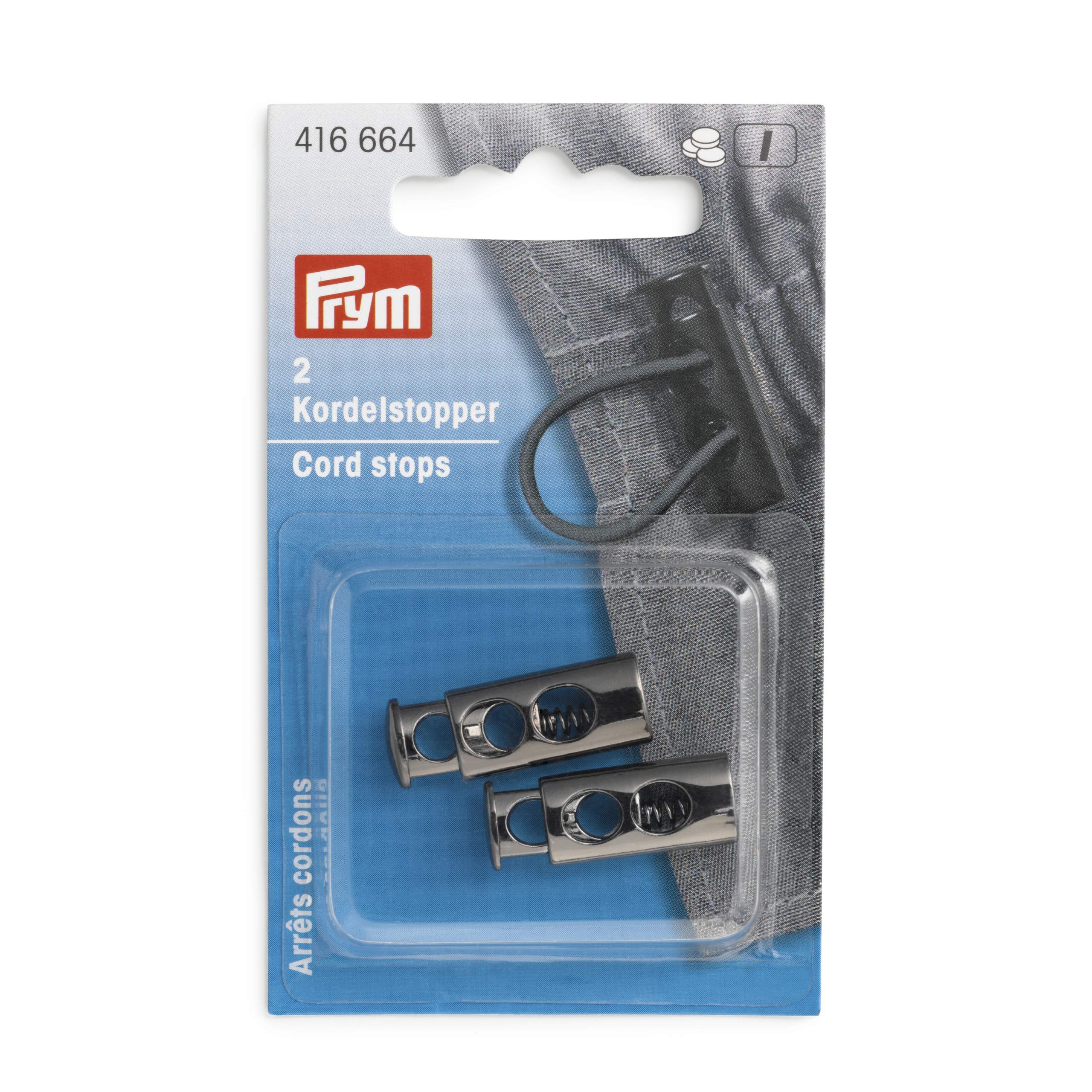 Prym Cord Stopper, Metal, Gunmetal, 9,7 x 26 mm, PRYM_416664-1
