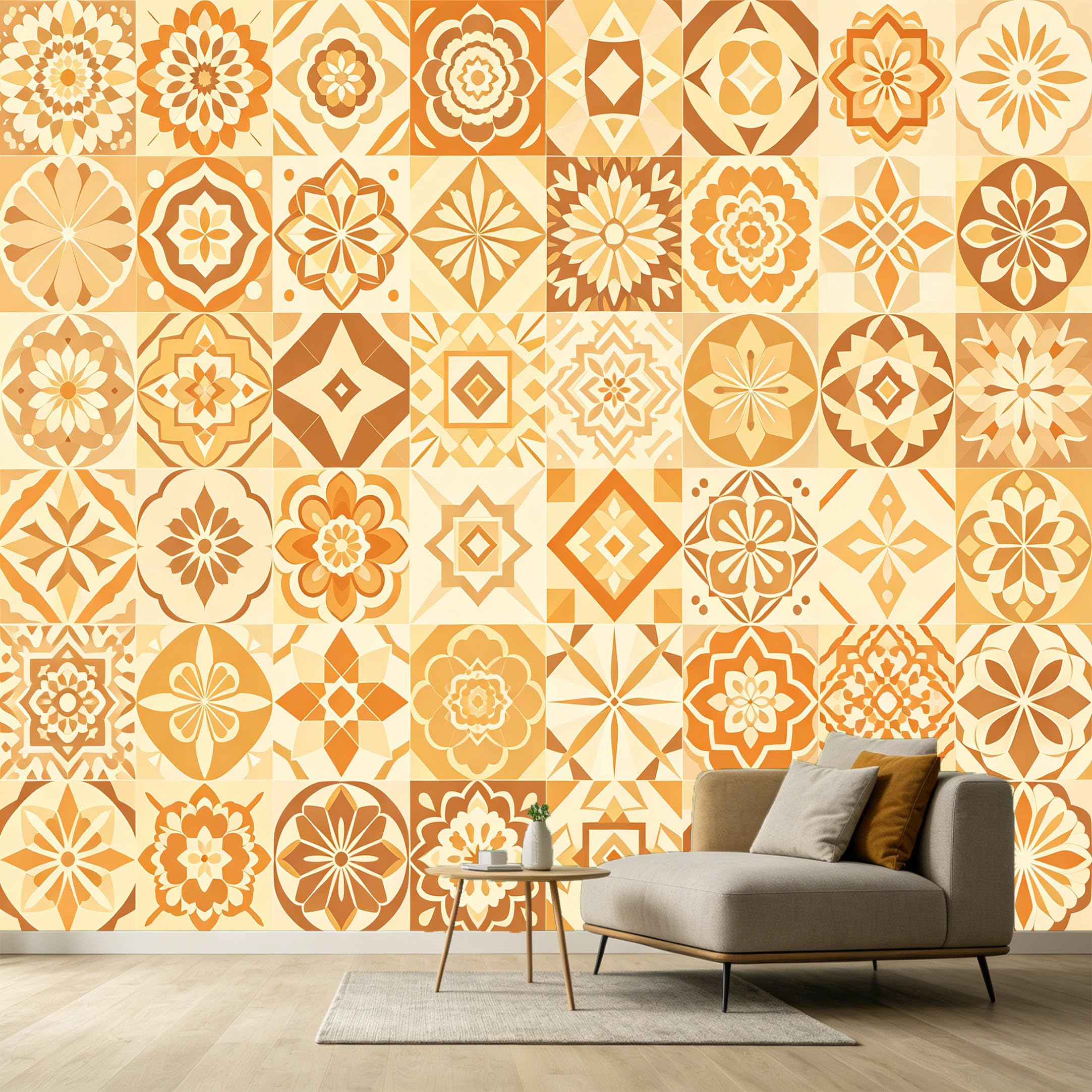Custom Size Wall Murals Geometric Pattern Mosaic Tile Modern Contemporary SelfAdhesive Wall Fabric Removable Large Wallpaper for Photo Living Room Bedroom Decor