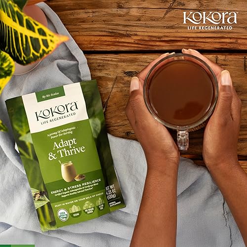 Miniatura 6 de Adapt & Thrive - Polvo orgánico de raíz de Ashwagandha - Cordyceps con Rhodiola y raíz de maca - Energiza y promueve una respuesta saludable al