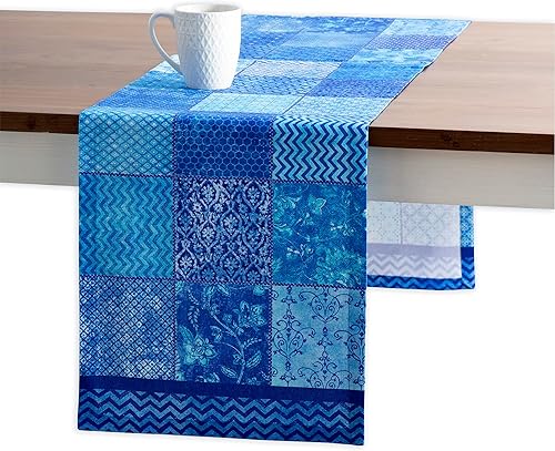 Maison d' Hermine - Camino de mesa 100% de algodón, decorativo, para el hogar, boda, fiesta, bufé y campamento, amor índigo (una capa),