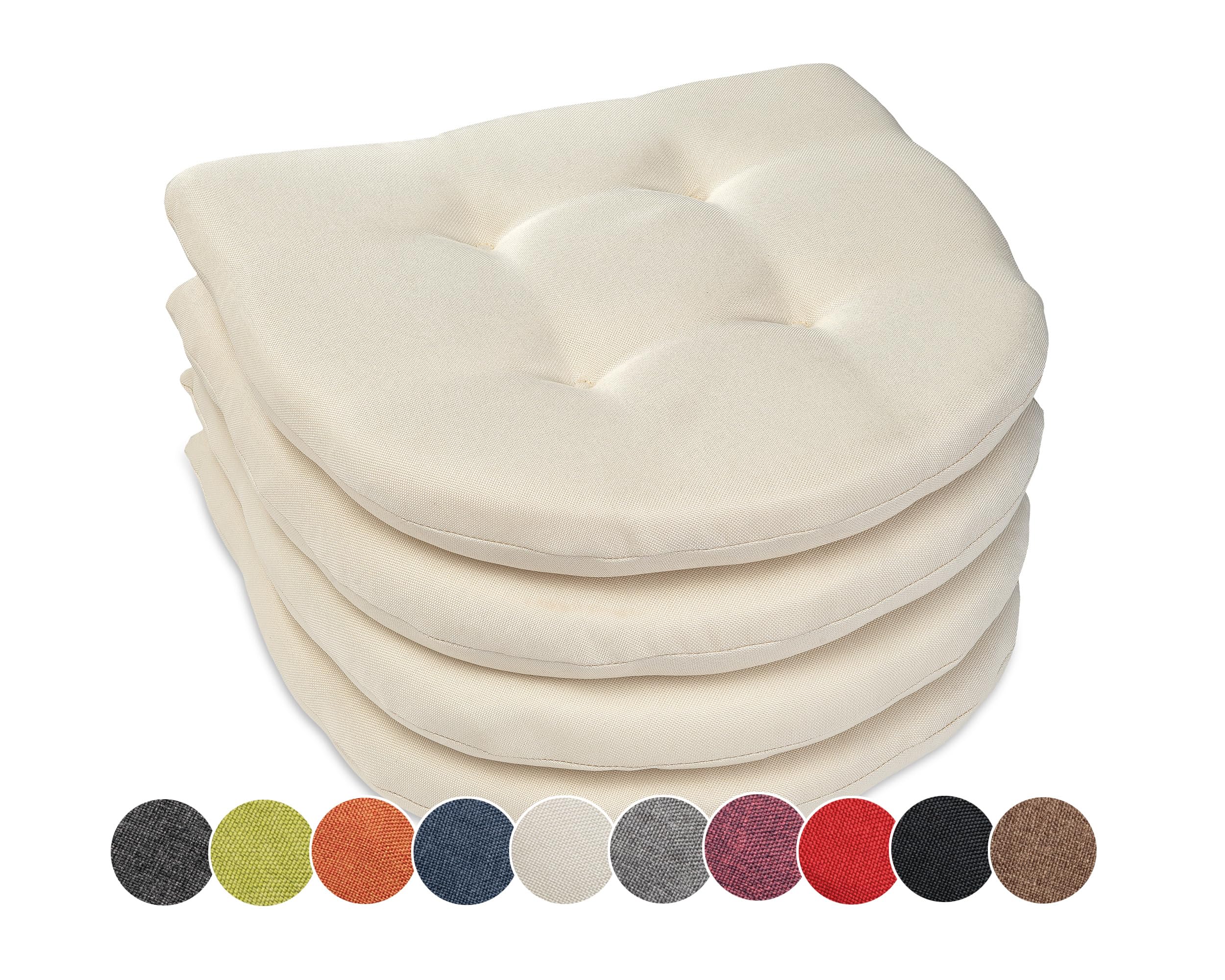 Sunnypillow Set da 4 Cuscini Sedie Cucina 40x40x5cm Seduta Interno Esterno Giardino Cremoso