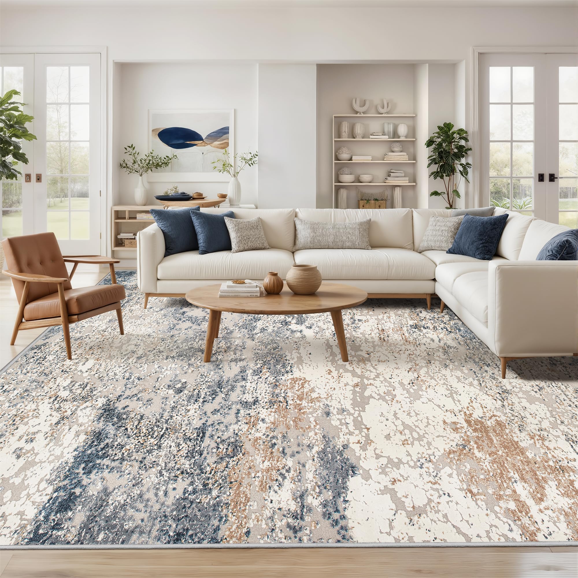 Amazon.com: Art&Tuft Washable Rugs 6x9, Anti-Slip Backing Abstract