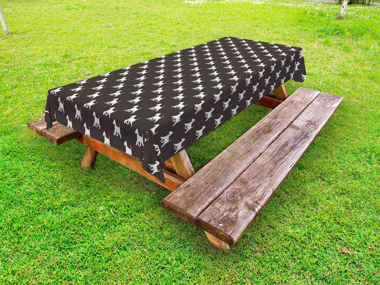 ABAKUHAUS Tovaglia Con Schnauzer – Rettangolare 140x200 Cm, Impermeabile E Antimacchia, Taupe