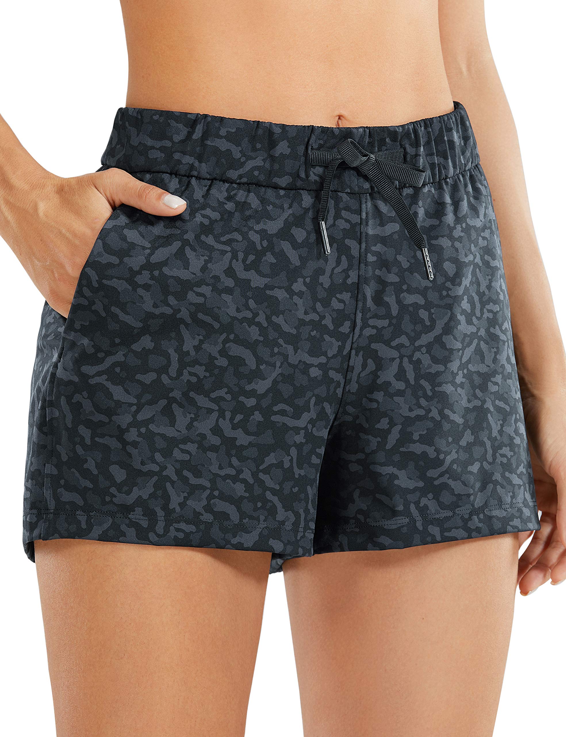 CRZ YOGAStretch Shorts for Women Casual Work - Athletic Shorts with Pockets Travel Workout Hiking Golf Running Shorts