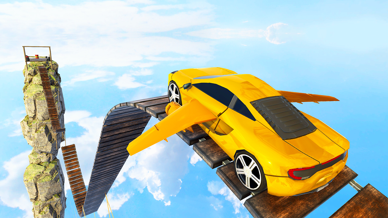 Flying Speed Car Mountain Stunts Sky driving Simulator App on the
