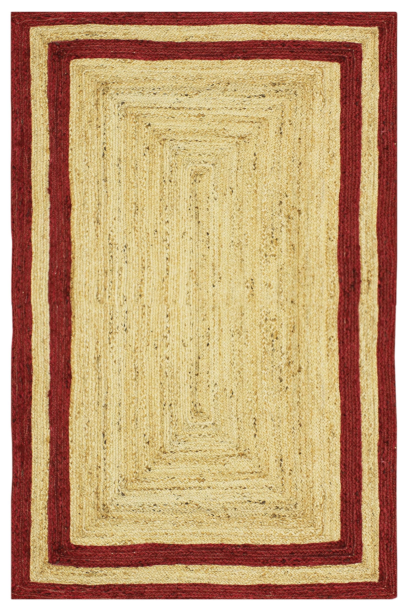 Tapis en fibre de jute naturelle tressé main pour un salon élégant