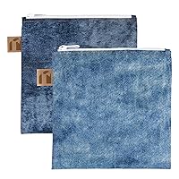 Vista 8 de Bumkins Bolsas de aperitivos reutilizables, para el almuerzo escolar de niños y para adultos, tela lavable, bolsa de tela impermeable