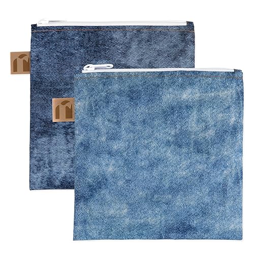 Miniatura 8 de Bumkins Bolsas de aperitivos reutilizables, para el almuerzo escolar de niños y para adultos, tela lavable, bolsa de tela impermeable