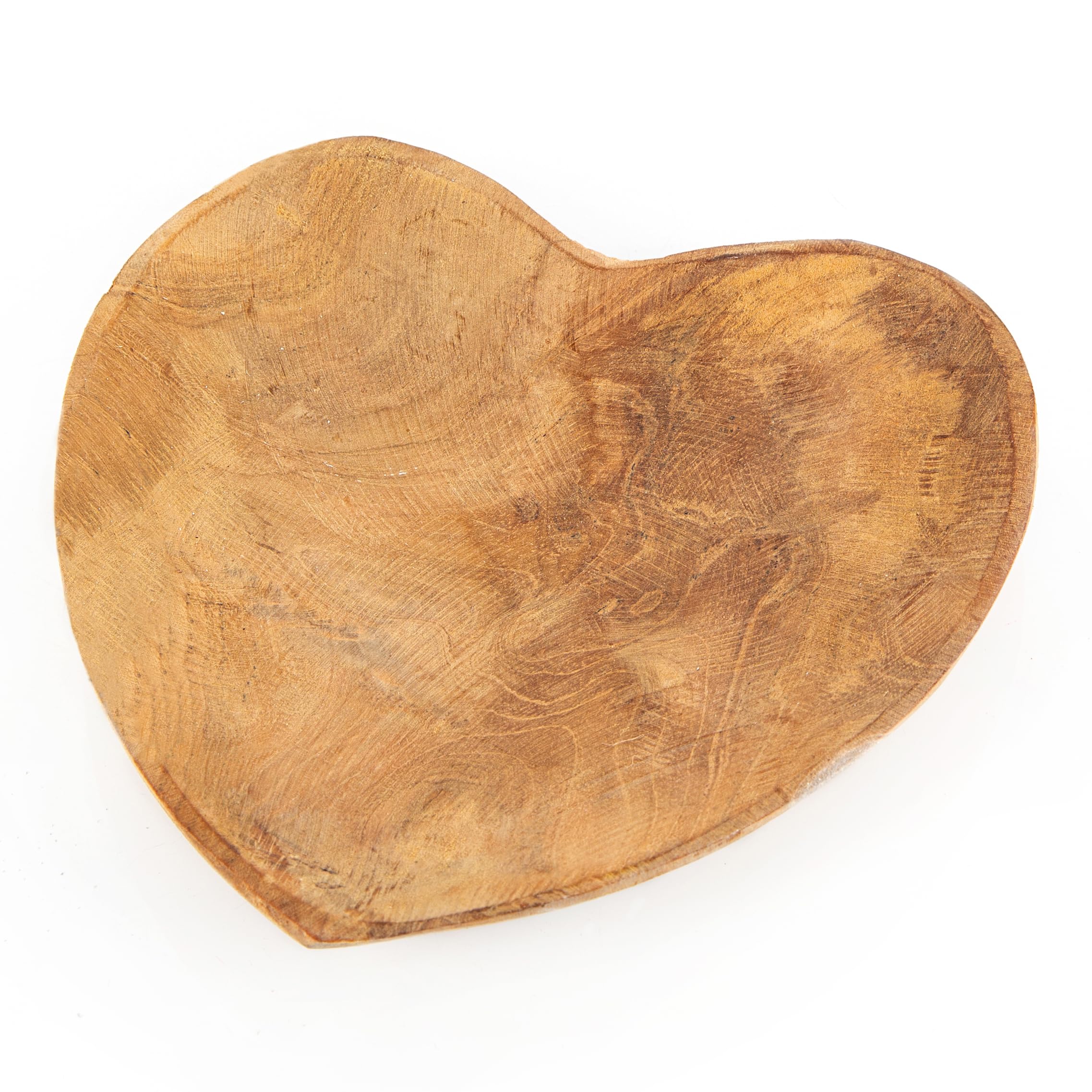 Logbuch-Verlag Bandeja corazón madera 15 cm - cuenco de madera decorativo - decoración rústica boda - corazón de madera