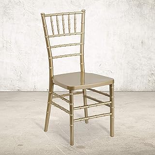 EMMA + OLIVER Gold Resin Stacking Chiavari Chair