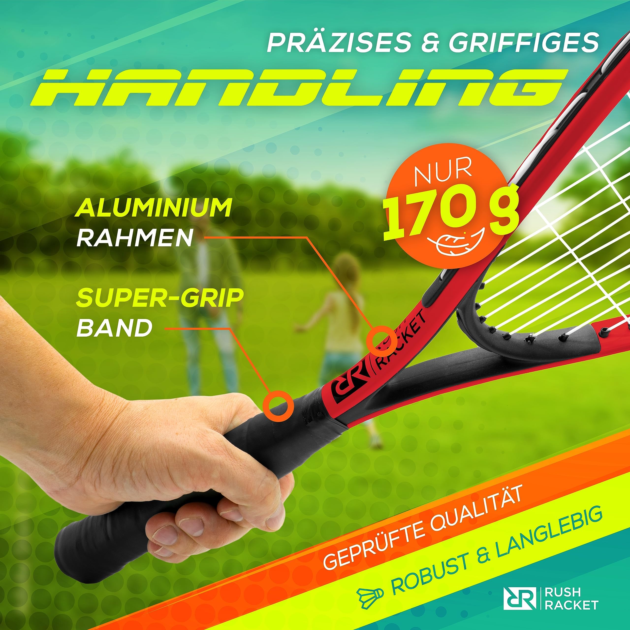 Juego de bádminton RS3 Speed de 5 piezas (2 raquetas, 5 volantes, 1 softball, 8 marcadores de campo, 1 bolsa de transporte), juego de bádminton turbo (rojo)