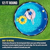 Vista 3 de U.S. Pool Supply Ground Shield - Almohadilla para revestimiento de piscina redonda de 12 pies de servicio pesado para piscinas sobre el suelo