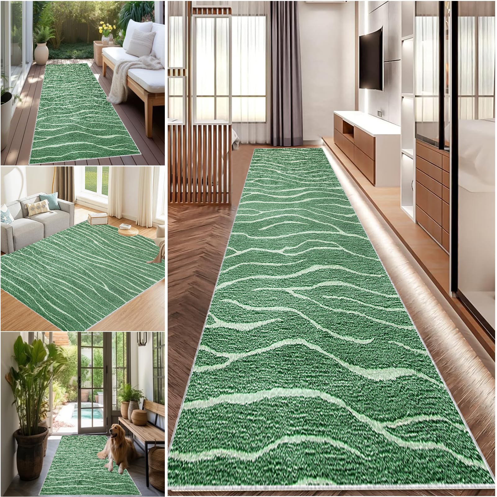 Long Hallway Rug Kitchen Carpet Runners Washable Runner Rugs for Hallway Non Slip Hall Runner Rugs Carpet Floor Mat for Hallway Entryway Laundry Room Living Room Area Rug Narrow Rugs 100 x 400 cm — image 1