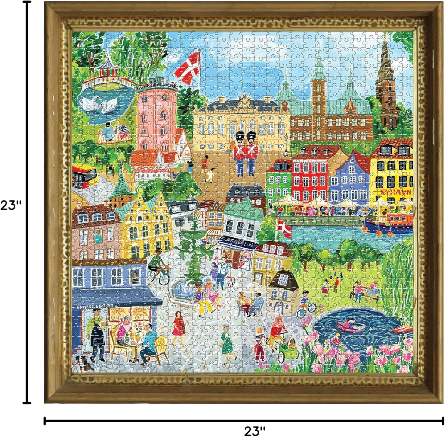 eeBoo 1000 Piece Puzzle - Copenhagen Jigsaw Puzzle for Adults, Square 23" x 23" Made with Recycled Board & Vegetable-Based Ink