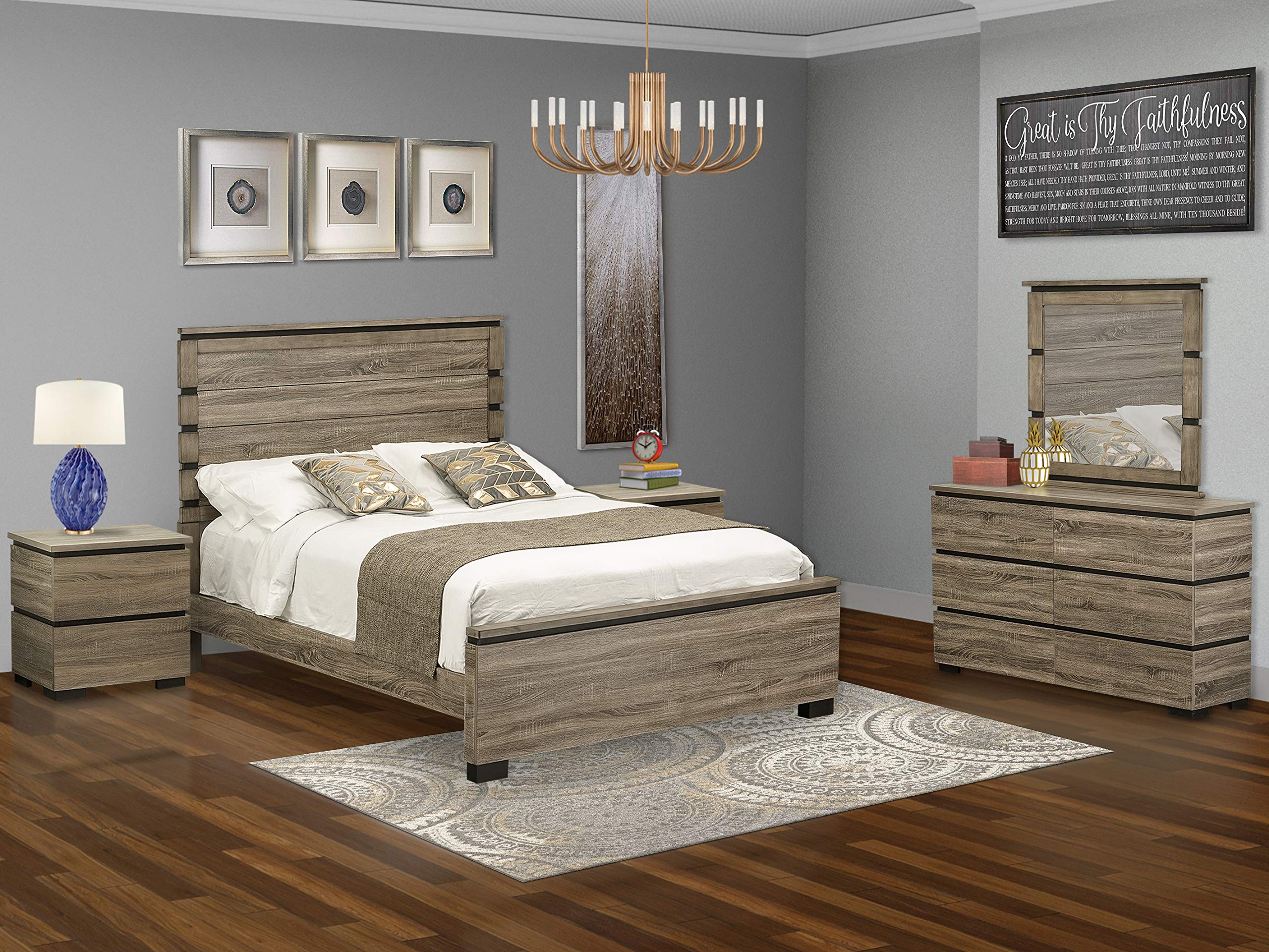 East West Furniture SA02-Q2NDM0 Bedroom Sets, Queen