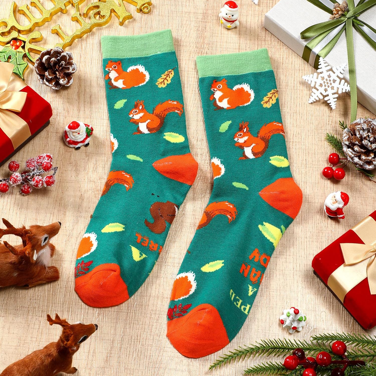 Berlune 6 Pair Novelty Socks for Women Men Yoga Art Squirrel Gifts Bulk Funny Christmas Gift Socks for Sport Lover Men - Image 3
